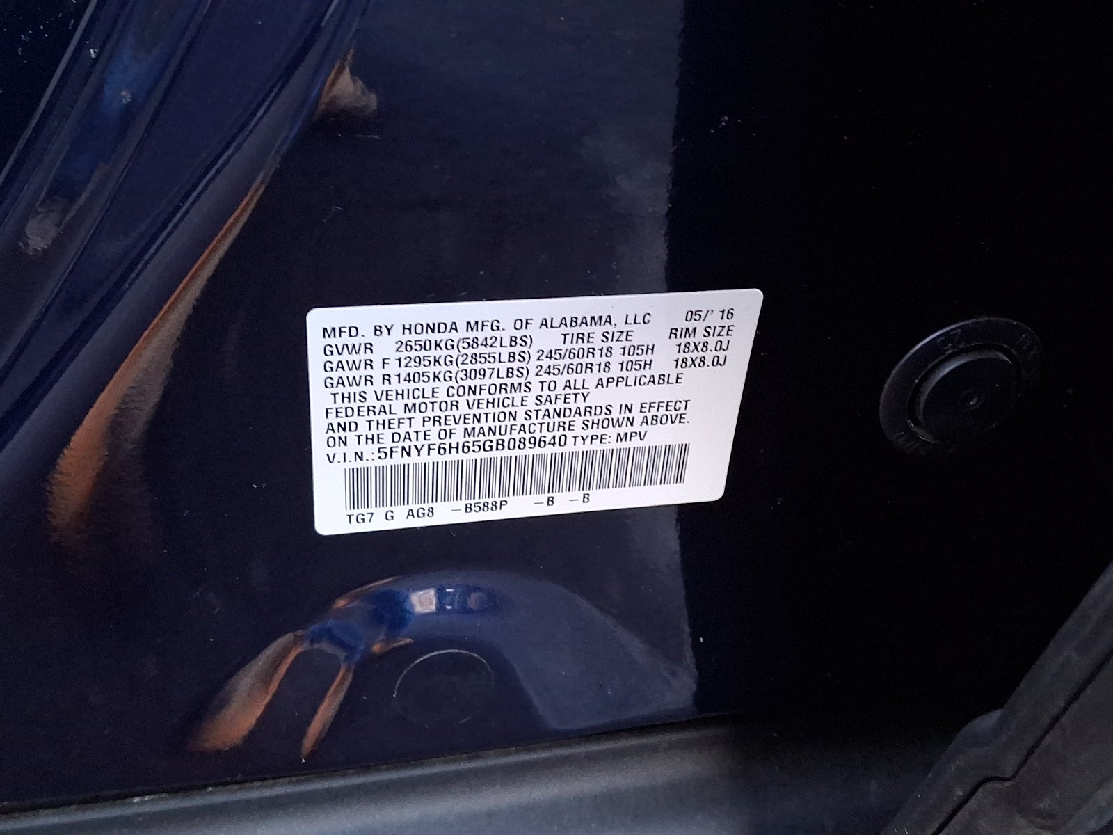 2016 Honda Pilot EX-L